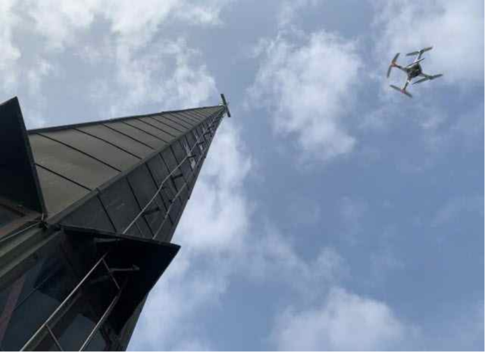 드론 활용해 4m 이상 첨탑 안전점검